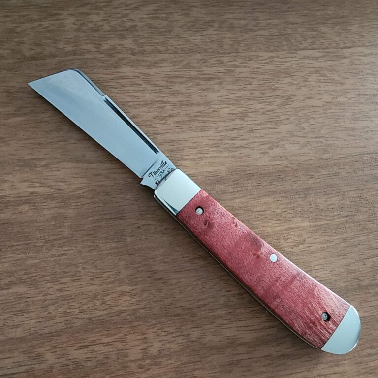 Titusville Big Easy Cotton Sampler 1095 Carbon W/ Long Pull 1 of 1 PROTOTYPE 2024 Red Maple Burl knives for sale