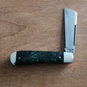 Titusville Big Easy Cotton Sampler 1095 Carbon W/ Long Pull 1 of 1 PROTOTYPE 2024 Green Maple Burl knives for sale
