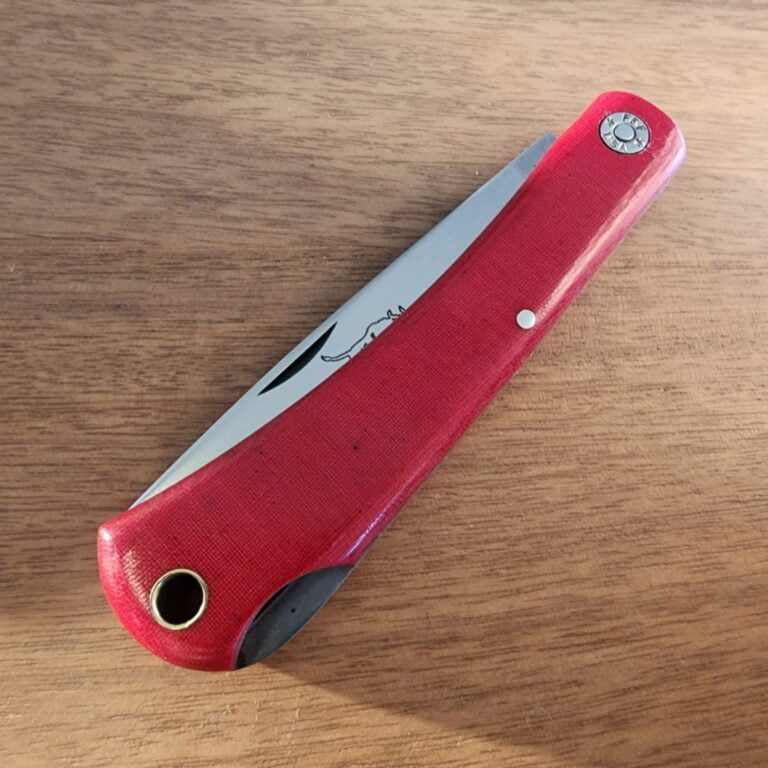 Great Eastern Cutlery #215124 LB Red Linen Micarta knives for sale