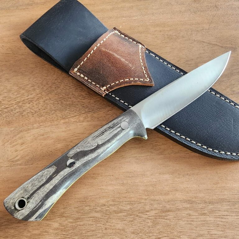 Lon Humphrey's Hand Forged Tuscon in ABE-L and Storm Maple with Yellow Liners knives for sale