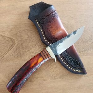 Old Towne Cutlery Hunter in Amber Stag and 1084 knives for sale