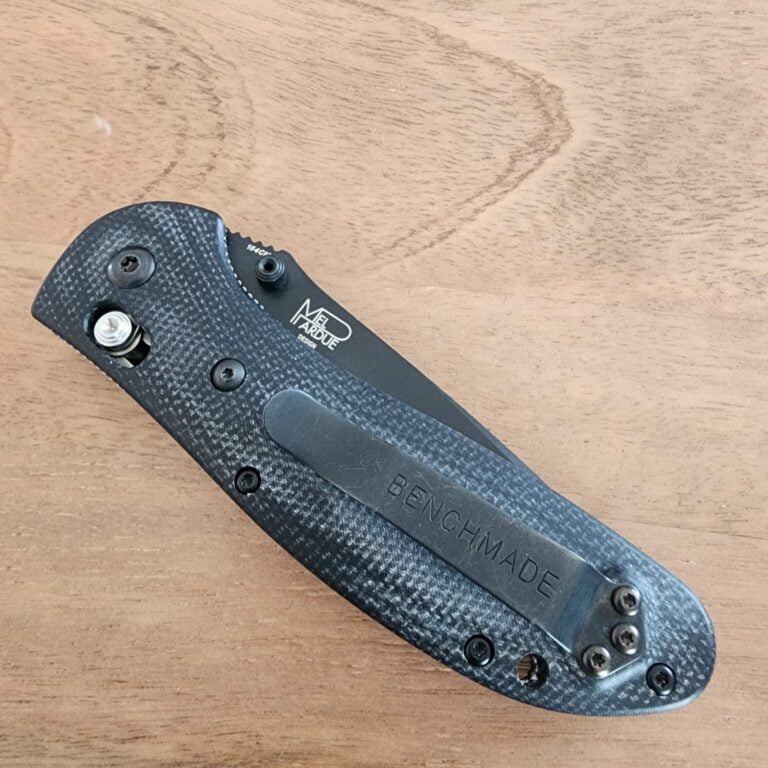 Benchmade 551 Mel Pardue Design Partially Serrated in 154 CM with 2 Sets of Scales (no box) knives for sale