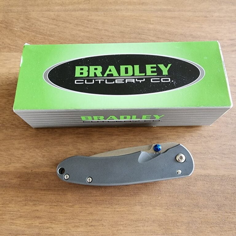 Bradley Cutlery Co. USA Made Alias II S30V Partially Serrated Folder in Titanium knives for sale