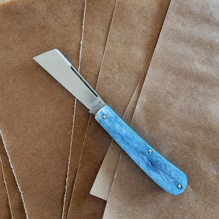 Titusville TSA Exclusive Mermaid Blue Giraffe Bone Big Easy Cotton Sampler 1095 Carbon W/ Long Pull 1 of 6 knives for sale