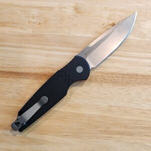 Protech TR3-MC1  Tactical Response 3 Black Fish Scale Handle with One Piece Steel Safety, Stonewash Finished Magnacut Blade knives for sale