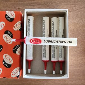 Case Set of 5 Lubricating Oil Tubes in Original Vintage Pumpkin Box knives for sale