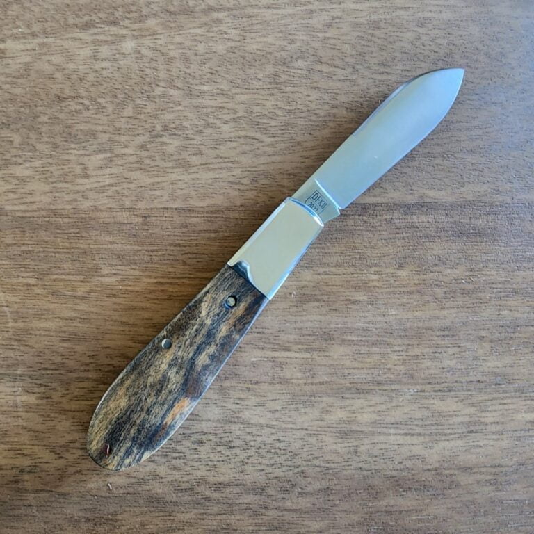 Tuna Valley Cutlery Old Man Norman in Holy Land Olivewood and 154-CM (1 of 60) knives for sale