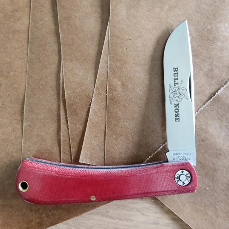 Great Eastern Cutlery #715121 Red Linen Micarta knives for sale