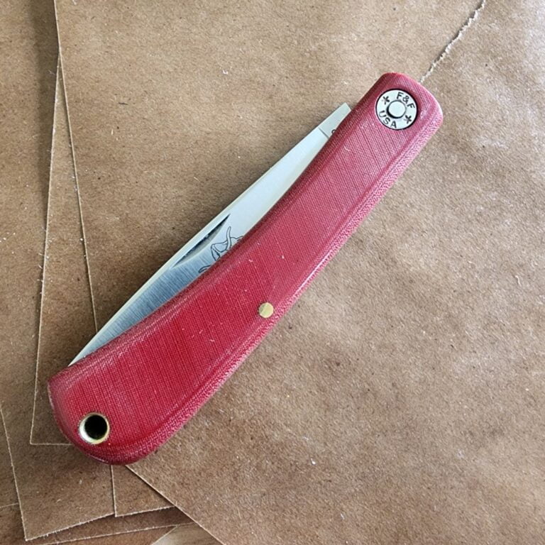 Great Eastern Cutlery #715121 Red Linen Micarta knives for sale