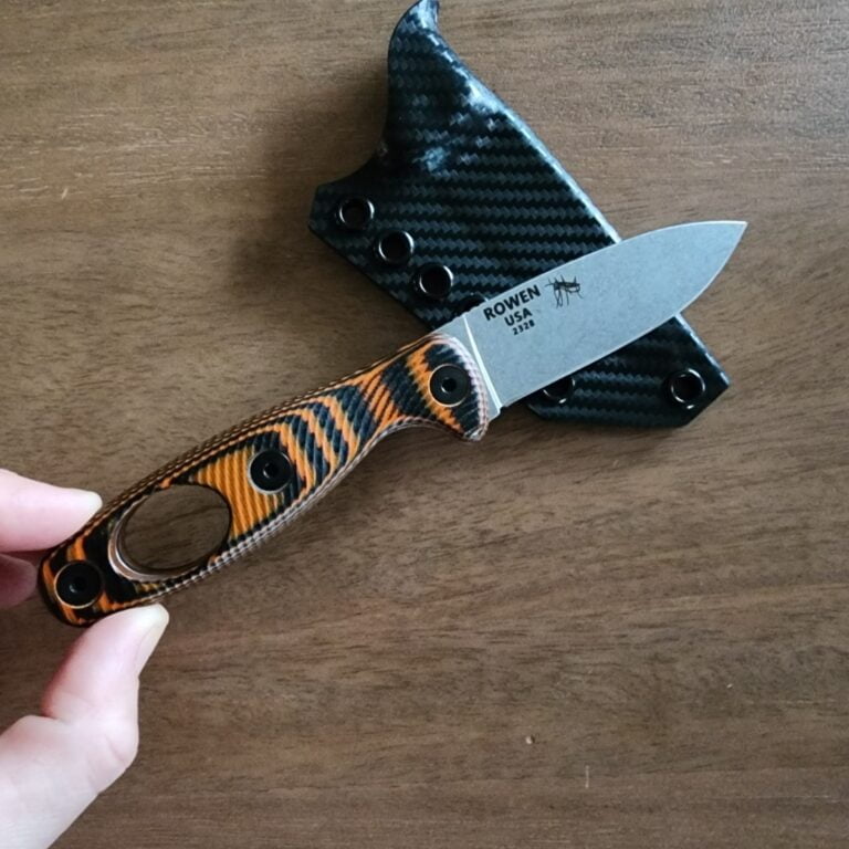 ESEE Xancudo (S35VN steel) with 3d g10 scales with carabiner hole Upgraded Armatus Carry Solutions kydex sheath +1 Extra set of 3d g10 scales (variation without carabiner hole) knives for sale
