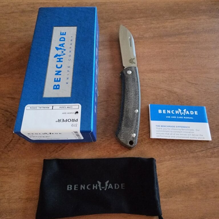 Benchmade 319 Proper in OD Green Micarta and CPM-S45VN knives for sale