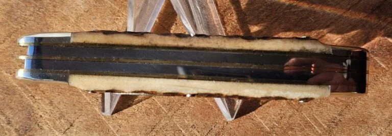 Vintage Krusius Soligen Germany Copperhead Style Jack Knife in Brown Jigged Bone knives for sale