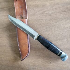Ka-Bar/ Trench Art Style Vintage Fixed blade of unknown origin knives for sale