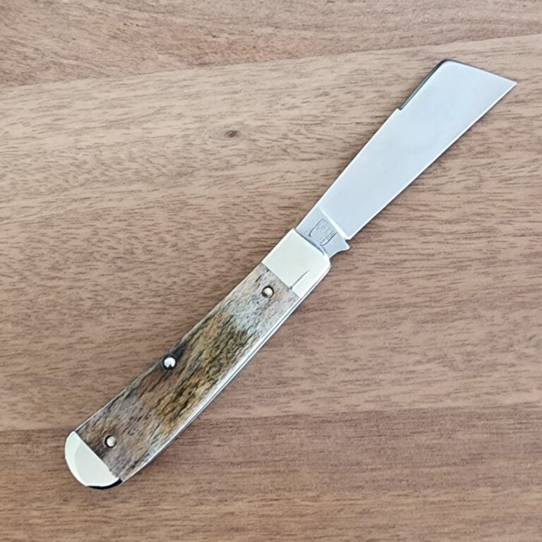 Titusville TSA Exclusive Brown Sugar Giraffe Bone Big Easy Cotton Sampler 1095 Carbon W/ Long Pull 1 of 6 knives for sale