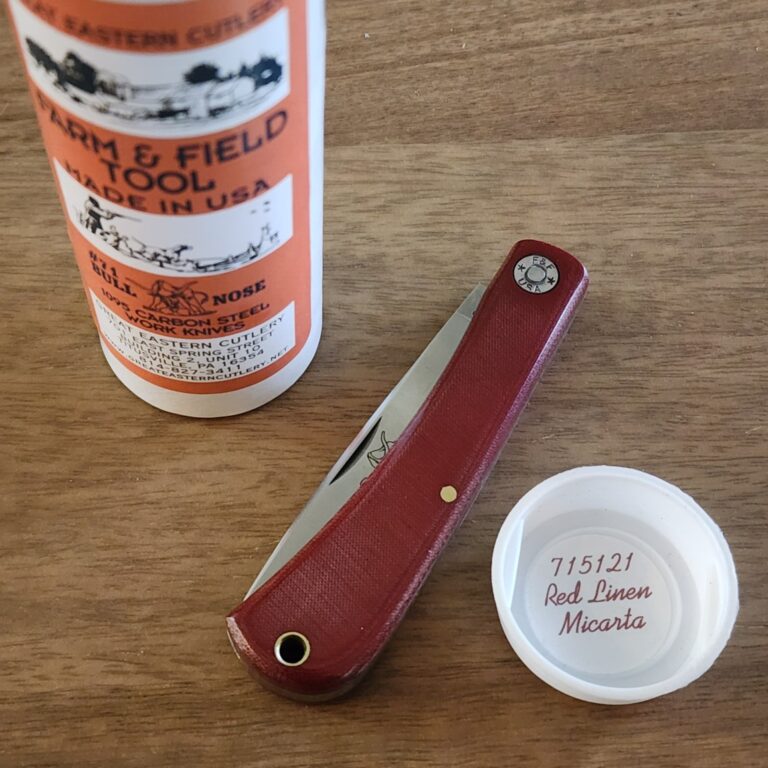 Great Eastern Cutlery #715121 Red Linen Micarta knives for sale