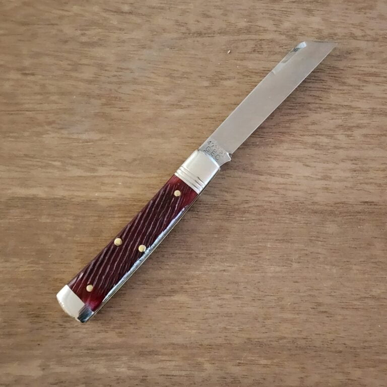 Great Eastern Cutlery #493121 Garnet Jigged Bone knives for sale