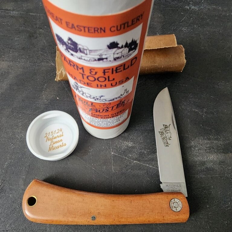 Great Eastern Cutlery #215124 Natural Linen Micarta knives for sale