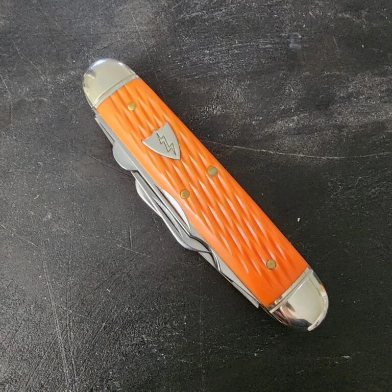 Great Eastern Cutlery #53E323 Jigged Orange Delrin knives for sale