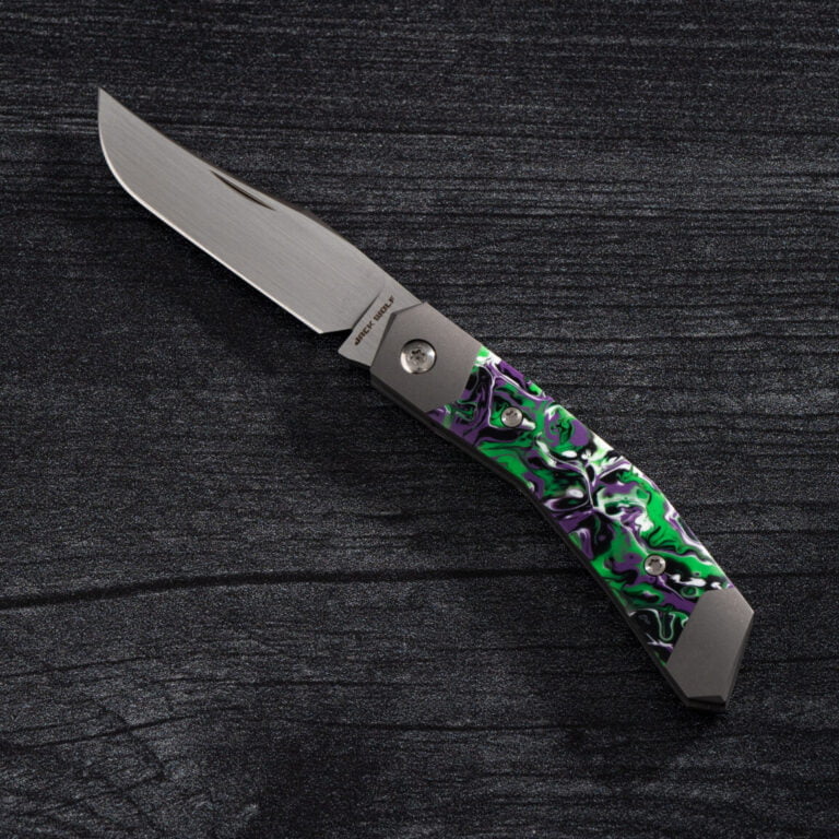 MINI CYBORG JACK - KAOTIC RESIN HAND SATIN knives for sale