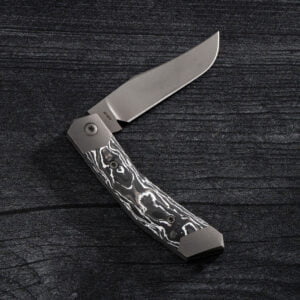 MINI CYBORG JACK - WHITE MARBLE CF BLAST AND TUMBLE knives for sale