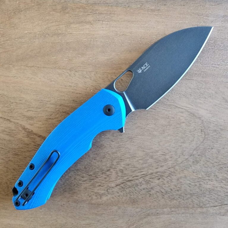 Giant Mouse ACE Vanadis Biblo-XL-Blue G10 knives for sale
