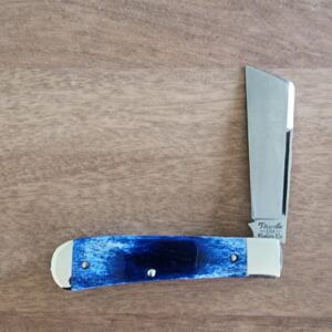 Titusville TSA Exclusive Olympic Blue Giraffe Bone Big Easy Cotton Sampler 1095 Carbon W/ Long Pull 1 of 6 knives for sale