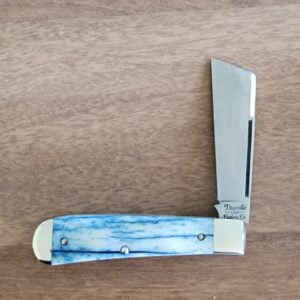 Titusville TSA Exclusive Olympic Blue Giraffe Bone Big Easy Cotton Sampler 1095 Carbon W/ Long Pull 1 of 6 knives for sale