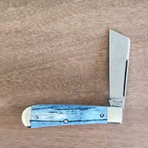 Titusville TSA Exclusive Olympic Blue Giraffe Bone Big Easy Cotton Sampler 1095 Carbon W/ Long Pull 1 of 6 knives for sale