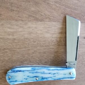 Titusville TSA Exclusive Olympic Blue Giraffe Bone Big Easy Cotton Sampler Shadow Pattern 1095 Carbon W/ Long Pull 1 of 6 knives for sale