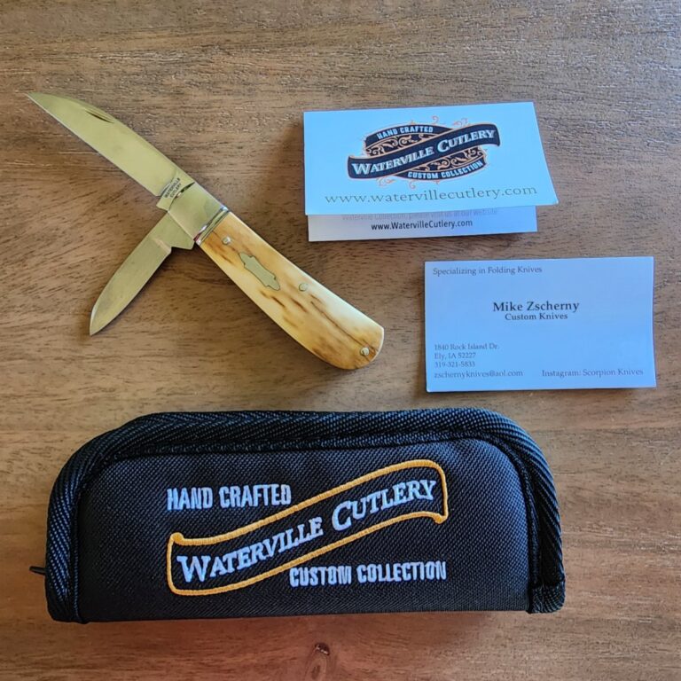Waterville Cutlery Sway Back Jack Hand Crafted Custom By Mike Zscherny in Mammoth and 154 CM, 2406 MZ USA knives for sale
