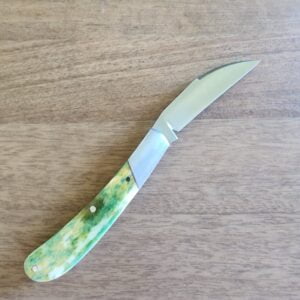 K'Roo Custom Ettrick Swayback Wharncliffe in Dyed Kudu Bone Created May 2024 by W. O'Kelly knives for sale