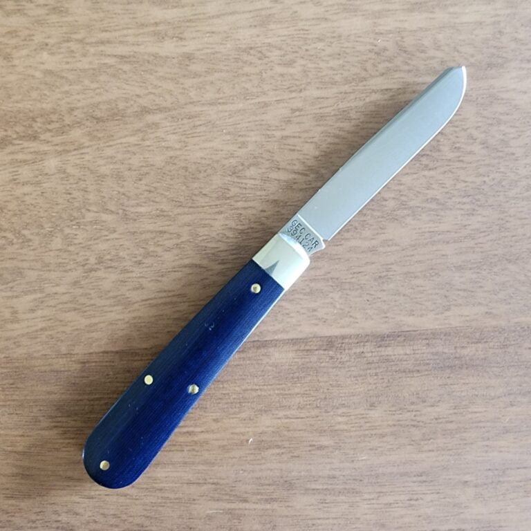 Great Eastern Cutlery #394124 Blue Linen Micarta knives for sale