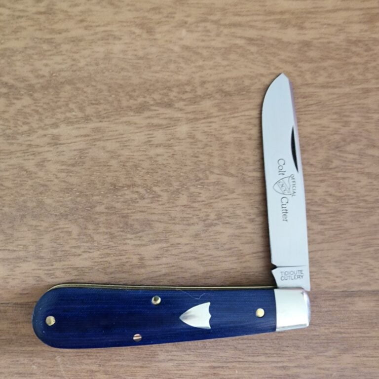 Great Eastern Cutlery #394124 Blue Linen Micarta knives for sale