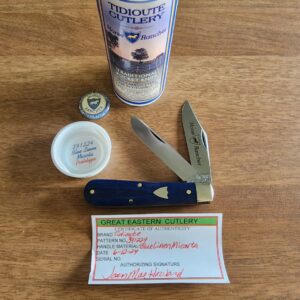 Great Eastern Cutlery #391224 Blue Linen Micarta PROTOTYPE knives for sale