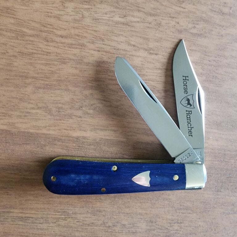 Great Eastern Cutlery #391224 Blue Linen Micarta knives for sale