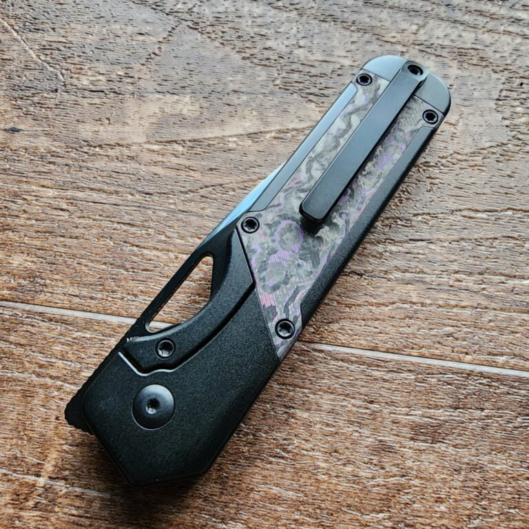 Kizer, New for 2024, Militaw by renowned designer Jonathan Style in Fat Carbon Purple Haze and Black S45VN (Ki3634A2) knives for sale