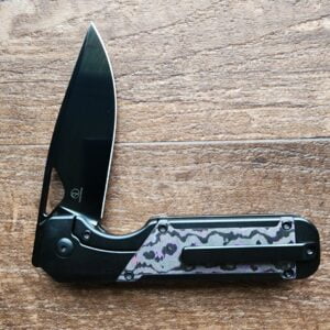 Kizer, New for 2024, Militaw by renowned designer Jonathan Style in Fat Carbon Purple Haze and Black S45VN (Ki3634A2) knives for sale