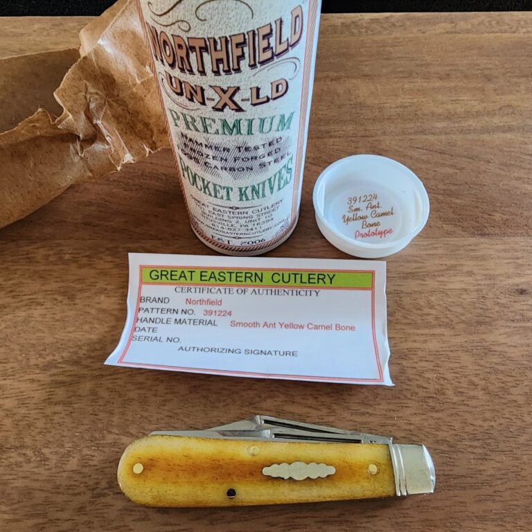 Great Eastern Cutlery #391224 Antique Yellow Smooth Camel Bone Prototype knives for sale