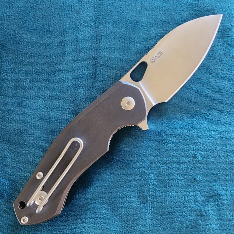 Giant Mouse Biblio in Bronze with Natural Canvas insert Discounted "Rescue Mouse" knives for sale