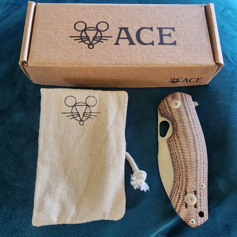 Giant Mouse ACE Biblio Natural Canvas Micarta Discounted "Rescue Mouse" knives for sale