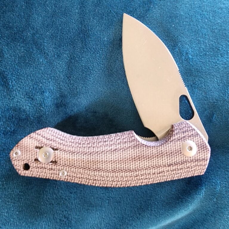 Giant Mouse ACE Biblio Natural Canvas Micarta Discounted "Rescue Mouse" knives for sale