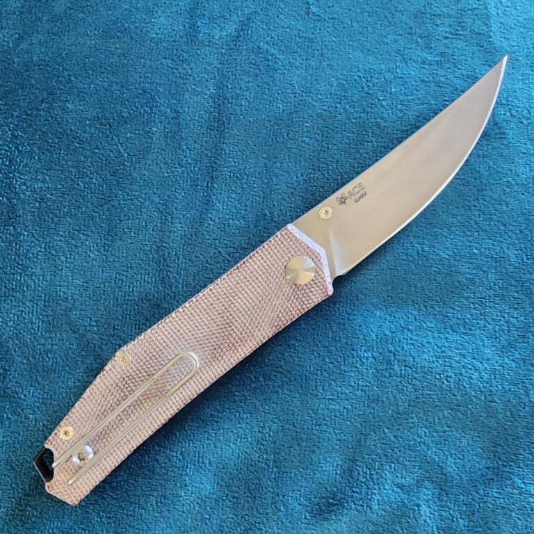 Giant Mouse Clyde Natural Canvas Micarta Discounted "Rescue Mouse" knives for sale