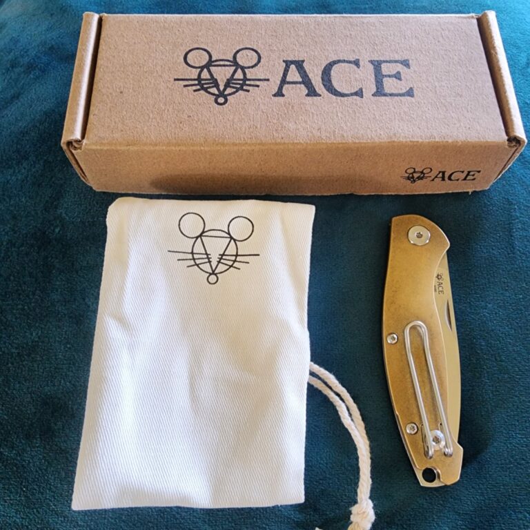 Giant Mouse ACE Brass Farley Discounted "Rescue Mouse" knives for sale