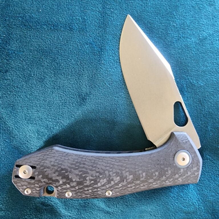 Giant Mouse ACE Carbon Fiber / Stonewash Grand Discounted "Rescue Mouse" knives for sale