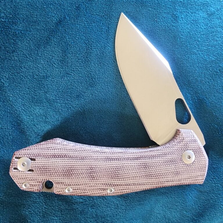 Giant Mouse ACE Grand in Natural Micarta and ELMAX Discounted "Rescue Mouse" knives for sale