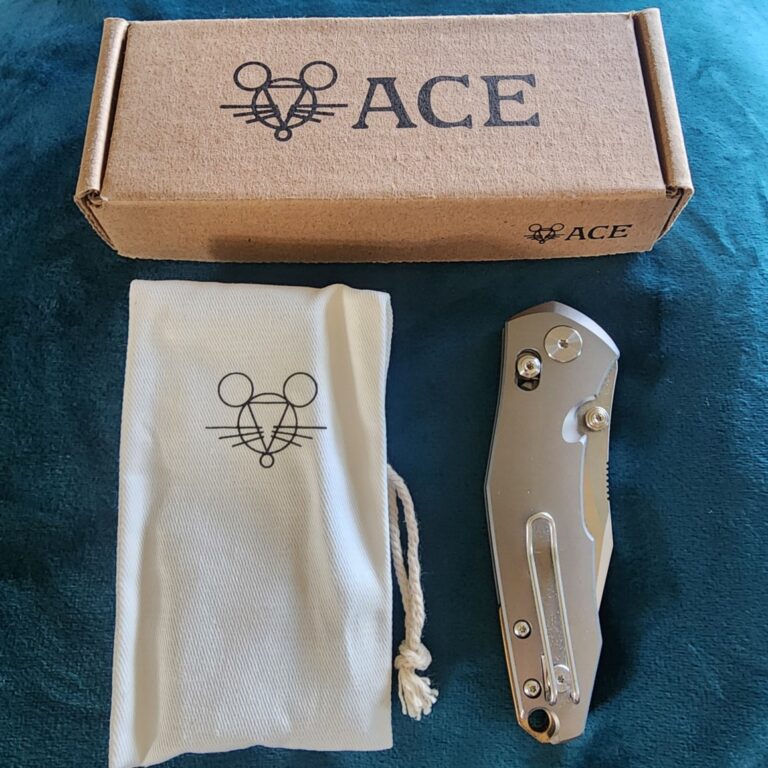 Giant Mouse ACE Nazca Titanium M390 Discounted "Rescue Mouse" knives for sale