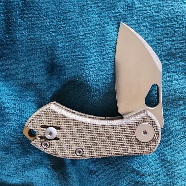 Giant Mouse ACE Nibbler in Green Canvas Micarta Discounted "Rescue Mouse" knives for sale