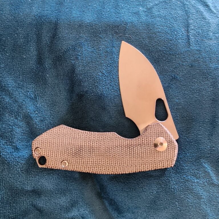 Giant Mouse ACE Riv Green Micarta Discounted "Rescue Mouse" knives for sale