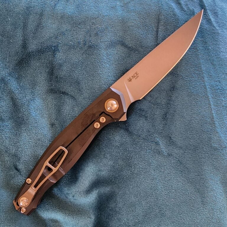 Giant Mouse ACE Vanadis Biblo-XL-Blue G10 knives for sale