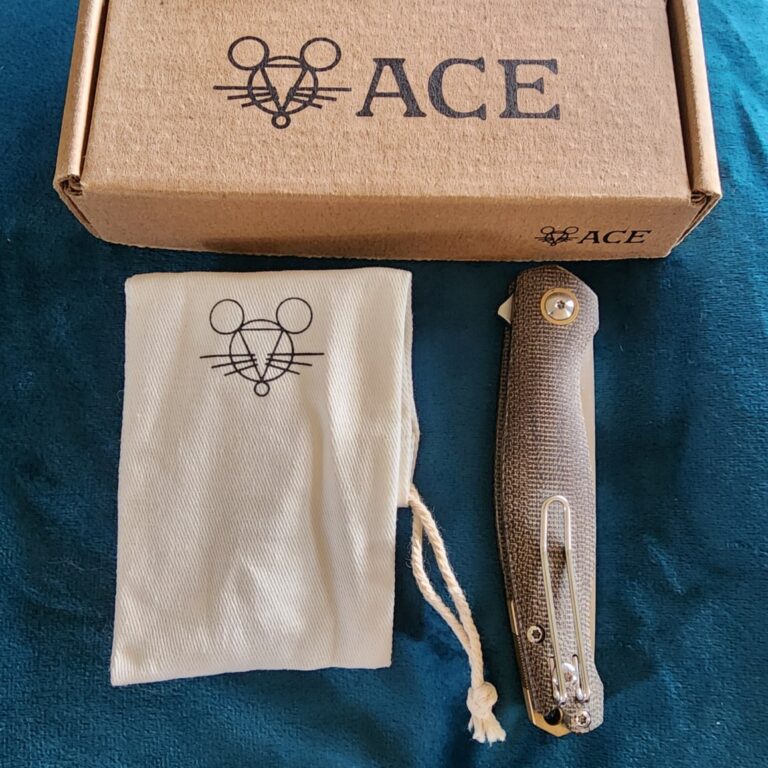 Giant Mouse ACE Sonoma Green Canvas Micarta Discounted "Rescue Mouse" knives for sale